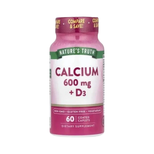 مكمل كربونات الكالسيوم مع فيتامين د3 (Calcium 600 mg + D3) من إنتاج شركة Nature's Truth